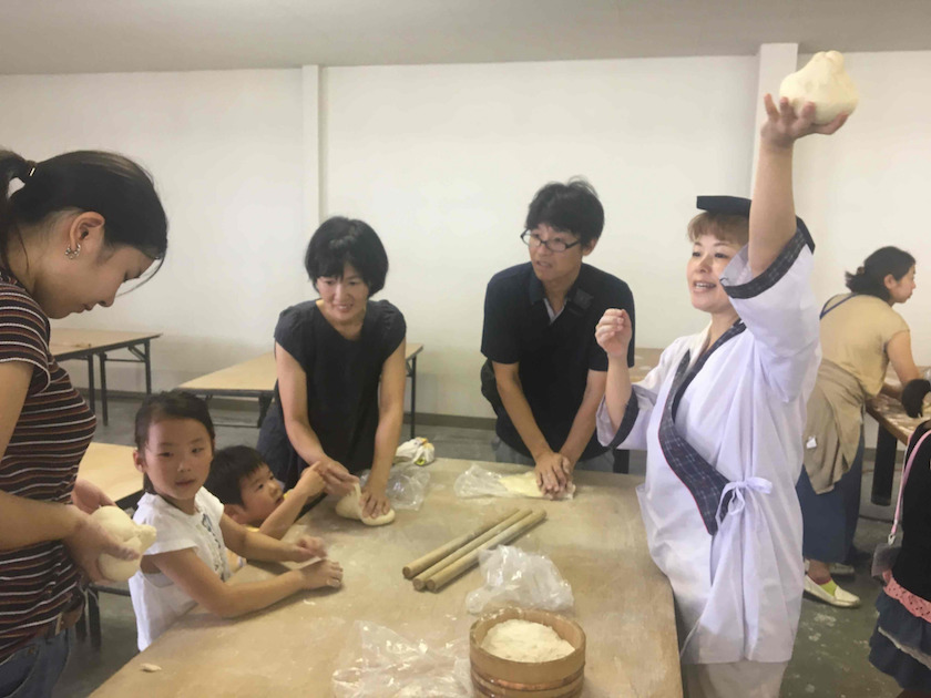 Handmade udon noodles